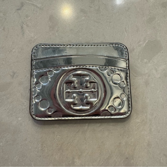 TORY BURCH Silver Card Holder - Picture 1 of 2